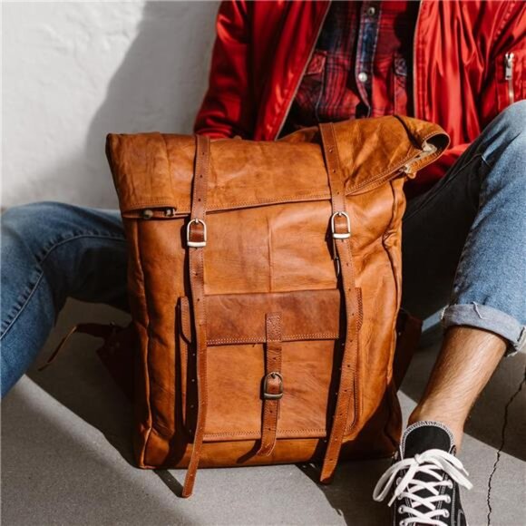 Vintage Genuine Leather Backpack Leeds, Travel Backpack, Laptop Backpack - Picture 2 of 7